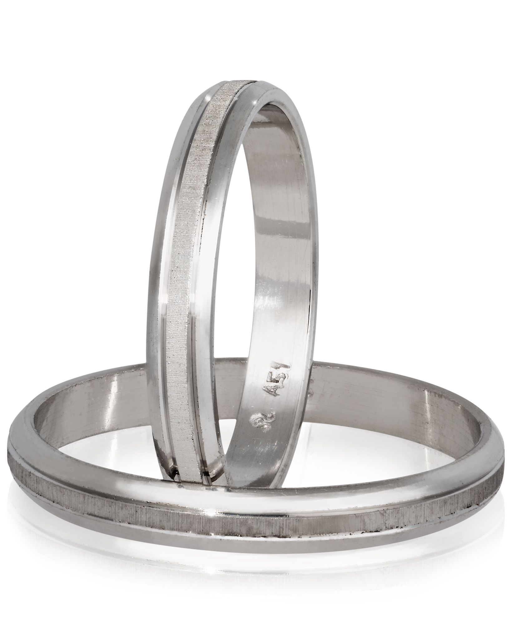 White gold wedding rings 4.5mm (code S71)